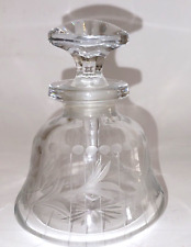 Vintage Pairpoint ? Intaglio Etched Glass Perfume Bottle w/Glass Dauber picture
