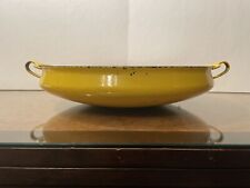 Vintage Large Dansk Kobenstyle Denmark IHQ Enamel Paella Pan Yellow Cookware picture