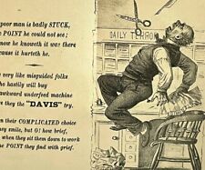 1882 Davis Sewing Machine Co Flyer Ad Watertown NY Daily Terror Creepy Victorian picture