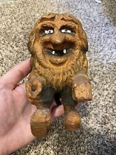 norway hand carved wood troll rare vintage folk art picture