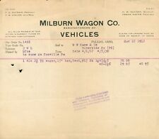 1912 Milburn Wagon Co. Toledo Ohio Billhead Suydam Riverside Danville PA Vehicle picture
