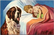 1950s Artist-Signed L.H. DUDE LARSEN Dog Breed Postcard 