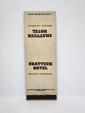 Vintage Matchbook Cover  SHATTUCK HOTEL Berkeley California CA Arbor & Gold Room picture