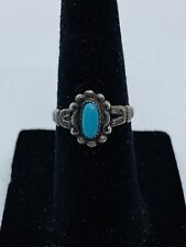 Antique Old Pawn Sterling Silver Persian Turquoise Cabochon Ring picture