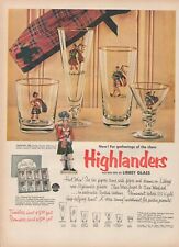 1955 Highlanders Hostess Set Libbey Glass Collector Freda Diamond Clans Print Ad picture