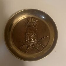 Vintage Round Brass Dish / Made in KOREA / Pineapple picture