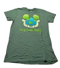 Disney Parks Keep The Earth Happy Mickey Mouse T-shirt Adult Unisex XLarge Green picture