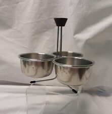 Vintage 60s 70s Condiment Stainless Server / Caddy Small 3 Bowl set picture