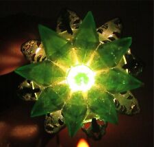 1930s C-6 ROSETTE Christmas Light Green Glass Filigree Japan Flower Works picture