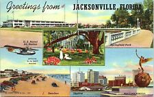 Greetings From Jacksonville Florida Many Attractions Pictured 1940s picture