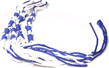 Tzitzits (Set of Four) White with Blue Thread - Tassels (With Longer Blue Messi picture
