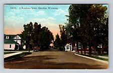 Sheridan WY-Wyoming, A Residence Street, Antique, Vintage c1927 Postcard picture