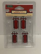 Lemax #34948 2003 Set 4 Red Sleds Christmas Village Collection NOS picture