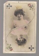 Real Photo Actress ELISE DE VERE Playing card Queen Tref /229 picture