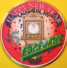 $5 Casino Chip. Edgewater, Laughlin, NV. New Year 1997. O18. picture