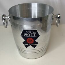 Moet & Chandon Aluminum Champagne Ice Bucket Made in France 1970’s VTG Barware picture