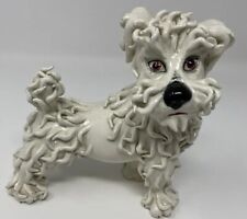 Vintage Ceramic Spaghetti Terrier Italy 103/967 White 6” Tall picture