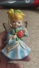 Vintage Korea May Birthday Angel Figurine**With Damage** picture
