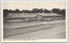 Military~WWI~Army~Camp Grant IL~YMCA~161st Depot Brigade~B&W~Vintage Postcard picture