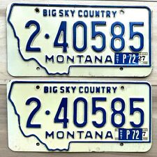 1972 Montana License Plate Pair - Very Nice Original Paint picture