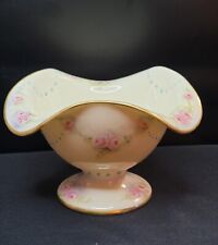 Antique Lenox Belleek Embossed, Floral w/ Gold Trim, Signed, Footed Bowl/Dish picture