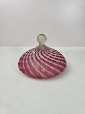 Vintage Fenton Cranberry Swirl Replacement Lid Top For Candy/Powder Dish picture