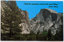 Vintage Yosemite National Park Postcard John Muir Quote Half Dome California UNP picture