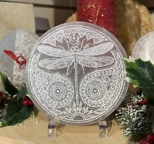 Selenite Charging Plate With Engraved Dragonfly picture