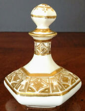 Antique White Porcelain Personal Decanter w/Stopper Hand Decorated w/Gold++ picture