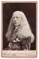 Identified Albino Man, Antique Cirucs Sideshow Cabinet Card Photo picture