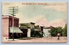 J98/ Westfield Wisconsin Postcard c1910 Main St Stores Wetlaufer & Waldo 468 picture