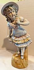 German Bisque Figurine country girl 11 inches tall picture