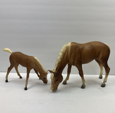 Breyer Vintage Grazing Mare 143 Grazing Foal 153 Horse Matte Palomino 1960-1981 picture