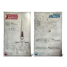 2 Metal Star Wars Signs - Open Road MILLENNIUM FALCON & X-WING FIGHTER 18 x 12 picture