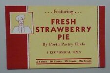 PORTH PIES STORE DISPLAY SIGN #1 Fresh Strawberry Pie 1930's-1940's Milwaukee picture