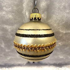 Vintage 1950s Mercury Glass Christmas Ornament 2.25” Silver w/ Mica West Germany picture
