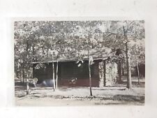 Wellston Michigan RPPC Postcard c1940 Camp Mana-Pine Cabin picture