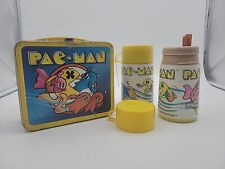 VTG 1980 Original Pac-Man Arcade Game Metal Lunch Box WITH Thermos Bally Midway picture