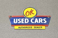 VINTAGE OK USED CARS PORCELAIN SIGN CAR GAS AUTO OIL picture