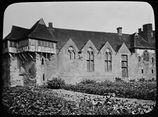ANTIQUE Magic Lantern Slide STOKESAY CASTLE FROM NW DATED 1909 PHOTO SHROPSHIRE picture