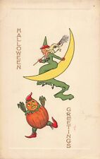 HALLOWEEN MOONLIGHT ELEMENTS PRESENT a SPOOKTACULAR GREETING MOON RIDING WITCH picture