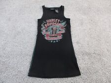 Harley-Davidson Tank Top Sleeveless Shirt Women Small Black Studded Scoop Neck picture