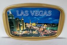 Vintage Las Vegas Strip Large Gold Serving Tray Souvenir Collectible Rare picture