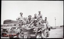 #SH02- h Vintage Plastic Photo Negative - Military Men on a Jeep picture
