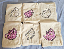 Handmade Vintage Applique large dish towels, approx 32