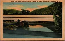 Cheat River Bridge Built 1835 Clarksburg WVA Vintage Postcard picture
