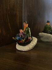 Lemax Village Collection 2002 Downhill Tubing With Dad Snow Figure 22575A picture