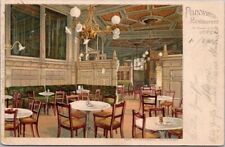 Vintage LEIPZIG Germany Postcard PANORAMA RESTAURANT Interior View / 1908 Cancel picture