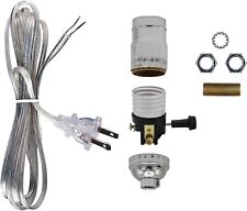 Make a Lamp or Repair Kit - All Essential Hardware, 3 Way Socket - Silver picture