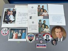 Vintage Richard Nixon Political Memorabilia Collection Pins, And Rare Cards picture